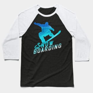 Retro Look Snowboarder, Snowboarding Motive Baseball T-Shirt